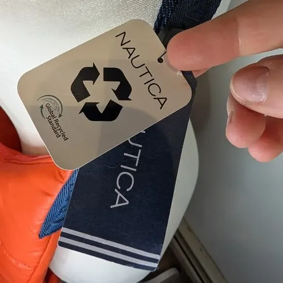 Nautica Burnt Orange Crossbody Hobo Bag Hidden Treasure Navy Strap NWT - Picture 5 of 12